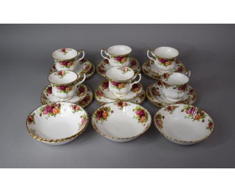 A Collection of Royal Albert Old COuntry Roses to Include Cups, Saucers, Side Plates, Bowls etc 