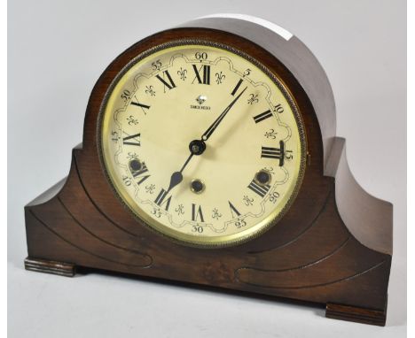 An Oak Cased Schmeckenbecher Double Chime Mantle Clock, Westminster and Whittington, 32cm wide 
