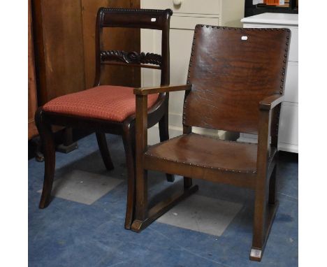A Mahogany Dining Chair and a Vintage Wooden Armchair 