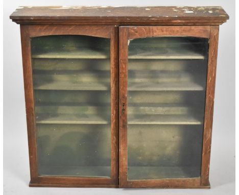 A Vintage Wall Hanging Glazed Shelved Display Cabinet, 67cm wide 