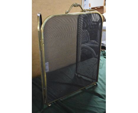 A Brass Three Fold Fire Screen 
