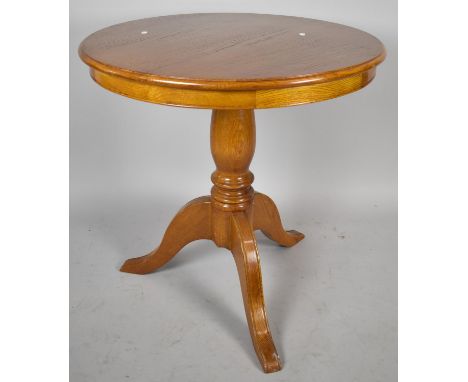 A Modern Oak Circular Tripod Table, 76cm Diameter 