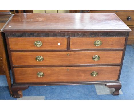 A Late 19th/Early 20th Century Mahogany Bedroom Chest of Two Short and Two Long Drawers on Ogee Bracket Feet, 117cm long 