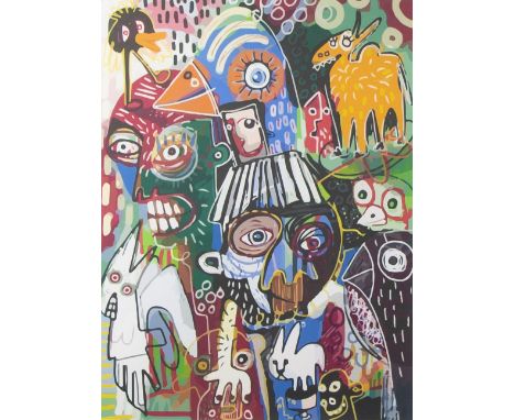 Jean-Michel BASQUIAT (1960-1988)Lithograph No title numbered 9/199 and signed.Lithografie Zonder titel genummerd 9/199 en get