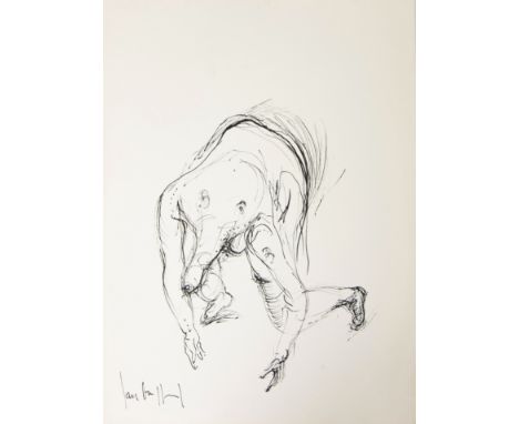 Jan BURSSENS (1925-2002)Trunk man.Drawing, signed.Slurfmens.Tekening, getekend.37 x 27 cm Benefietveiling ten voordele van he