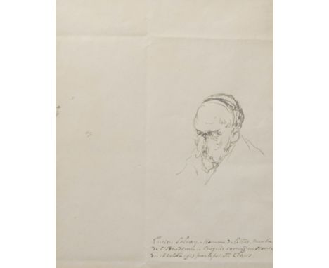 Emile CLAUS (1849-1924)Drawing Portrait Lucien Solvay 1913 with dedication by Emile Claus.Tekening Portret Lucien Solvay 1913