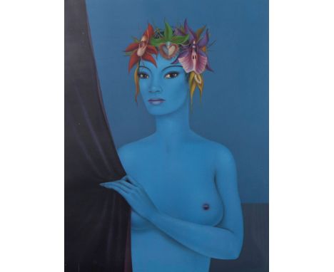 Félix LABISSE (1905-1982)Lithograph Femme en blue, numbered 80/125 and signed.Lithografie Femme en blue, genummerd  80/125 en