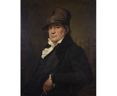 Basile de Loose (1809-1885)Portrait Jean Jozef de Loose, oil on canvas, signed.Portret Jean Jozef de Loose, olie op doek, get