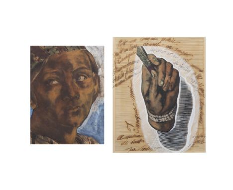 Joseph VERDEGEM (1897-1957)Mixed media (2) Portrait and The Hand, both signed and one dated 1951Gemengde techniek (2) Portret