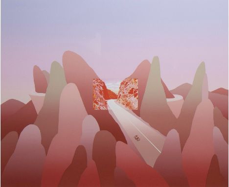 Jean-Michel FOLON (1934-2005)Lithograph in colors Paysage and rose, numbered XXXI/L and signed.Kleurenlitographie Paysage en 