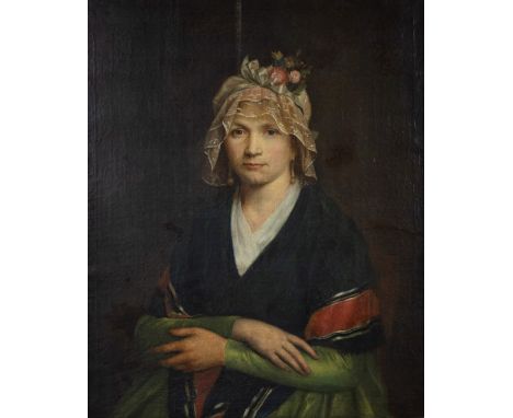 Jean Jozef de Loose ( 1770-1849)Portrait Maria Jacoba Impijns, wife of JJ De Loose, oil on canvas, unsigned.Portret Maria Jac