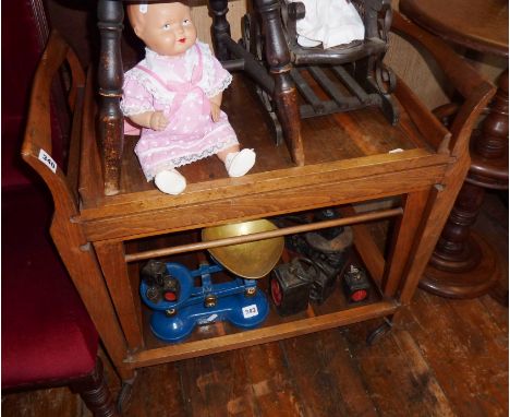 1950's Ekonospace light oak triple tea trolley