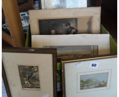 A Baxter print, a Le Blond print & five other engravings