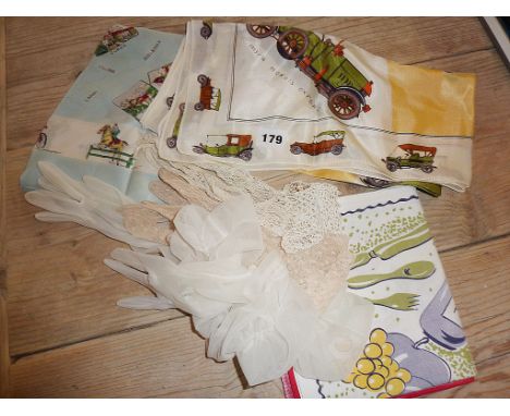 Vintage clothing: c.1950s, ladies scarves, gloves etc including Pinkham