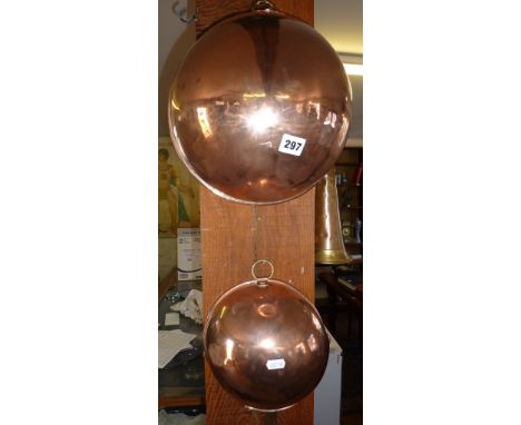 Victorian copper mixing bowl and matching bowl ladle