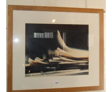 Colour print, 4/50 titled "Paper Flame" by Catherine Gills, 30" x 26" overall, signed & dated verso 2004