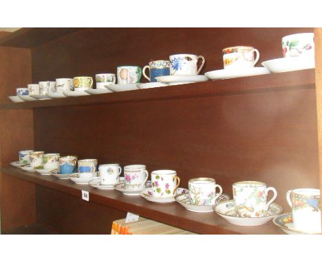 Collection of twenty-two English & Continental, early 20th c. bone china coffee cans & saucers