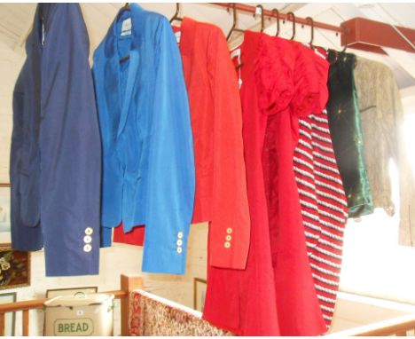 Vintage Designer clothing:- nine Yves St Laurent silk jackets &amp; rope patterned dresses etc (unworn ex-shop stock) and a D