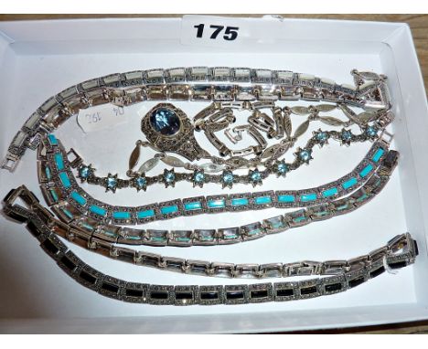 Vintage .925 silver chokers etc (as new-old shop stock)
