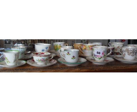 Seventeen various china cups & saucers