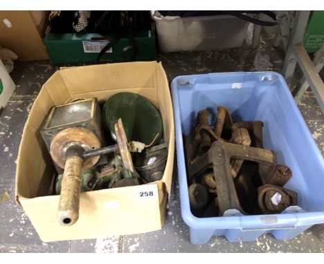 SHOE LASTS, WEIGHTS, A CARRIAGE LAMP, BICYCLE LAMPS, ETC.