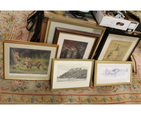 A QUANTITY OF FRAMED AND GLAZED PICTURES AND PRINTS ETC