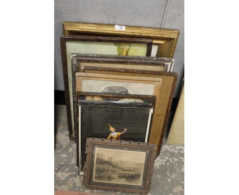 A QUANTITY OF PICTURES, PRINTS AND WATERCOLOURS A/F