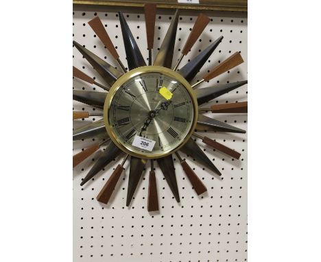 A VINTAGE PAICO SUNBURST CLOCK