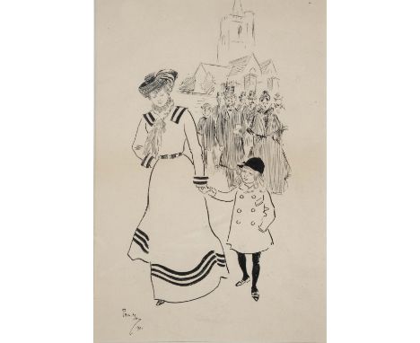 PHIL MAY (1864-1903) 'Mama, to Tommy, (who has yawned lustily in the hymns) - Now, Tommy, do you know the meaning of 'sin's a