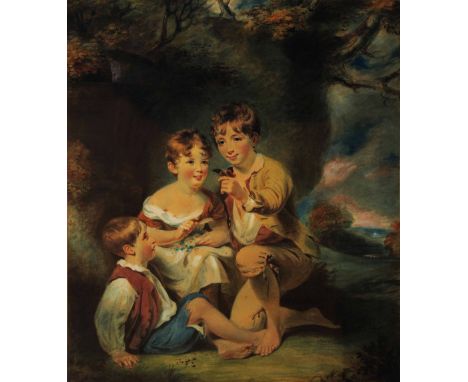 GEORGE FRANCIS JOSEPH (1764-1846) Portrait of the Clutterbuck children of Robert Clutterbuck (Historian) and Marienne, signed
