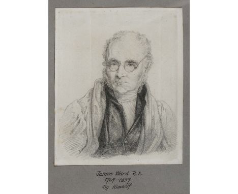 ATTRIBUTED TO JAMES WARD (1769-1859) Self portrait, pencil, 15 x 12.5cm The work is lightly squared for transfer and appears 