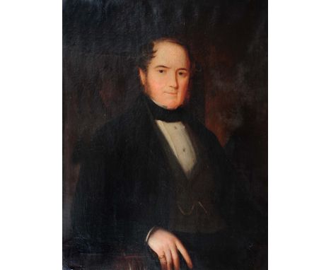 ENGLISH SCHOOL EARLY 19TH CENTURY Portrait of William Woodhouse Secretan (1804-1883) seated in a chair, oil on canvas, 90 x 7