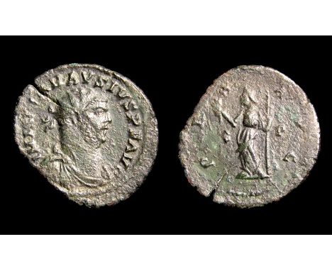 Carausius Antoninianus. Colchester, AD 291-2. Billon, 3.88g. 25.91 mm. Radiate bust right, IMP C CARAVSIVS P F AVG. R. PAX AV