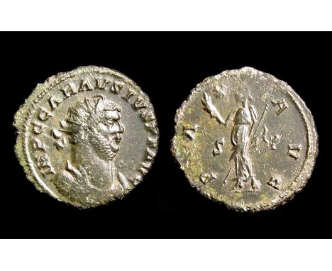Carausius Antoninianus. Colchester, AD 291-2. Billon, 4.44g. 23.97 mm. Radiate bust right, IMP C CARAVSIVS P F AVG. R. PAX AV
