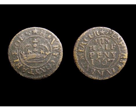 Henry Constabler. Penshurst, Kent 17th Century Trade Tokens. HENRY CONSTABLE OF. A Crown. R. PENHVRST IN KENT, MERCER. HIS HA