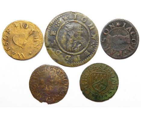 17th Century, Kent Tokens. Gravesend (5). John Biddle, Bust of Pope. Halfpenny 1670. 1.04g. W288. Ex. Baldwins. Thomas Clark.