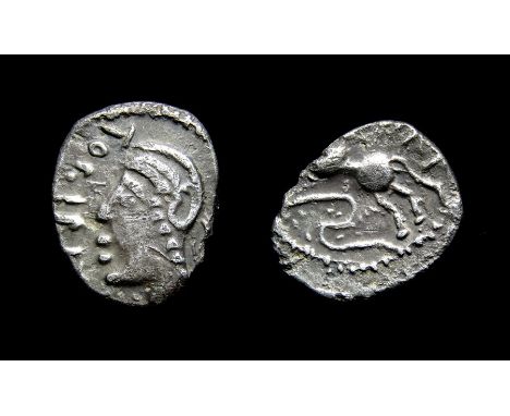 Sequani, Togirix Silver Unit. Circa, early to mid 1st century B.C. Silver, 1.87g. 15.79 mm. Head left, TOGIRIX in front. R. H