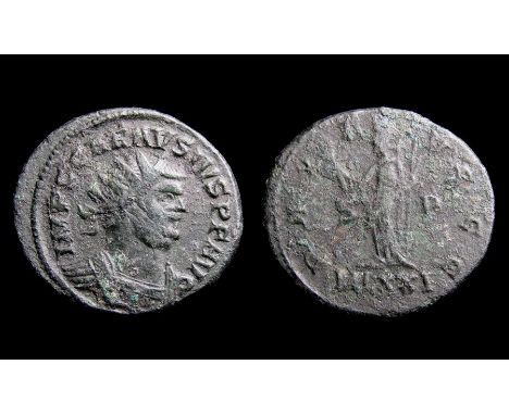 Carausius Antoninianus.  London AD 292-3. Billon, 4.56g. 22.98 mm. Radiate bust right, IMP C CARAVSIVS P F AVG. R. PAX AVG, P