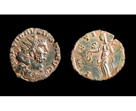 Carausius Antoninianus. Circa, AD 293. Billon, 2.59g. 19.64 mm. Radiate bust right, IMP CARAVSIVS P F AVG. R. LAETI [TIA AVG]