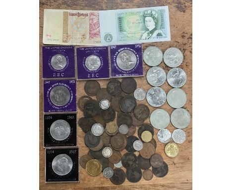 Small coin collection of UK & World Coins,includes pre 47 and pre 20 silver and commemorative crowns.