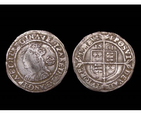 Elizabeth I Threepence. Third & Fourth Issue, 1561-77. Silver, 1.35g. 20.38 mm. Crowned bust left, rose behind. ELIZABETH D G