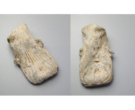 Medieval Pilgrims Ampulla. Circa 14th-15th century AD. Lead, 35.19g. 45.80 mm. The Ampullae were 'Holy Water' vessel purchase