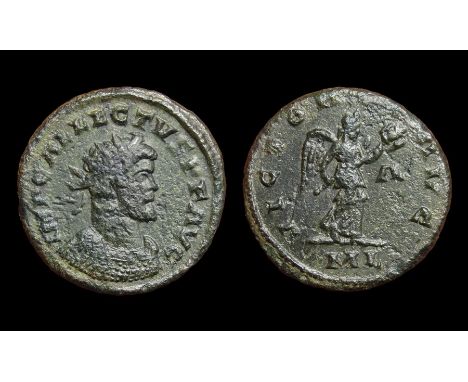 Allectus Antoninianus. London, AD 294-5. Billon, 3.95g. 20.43 mm. Radiate bust right, IMP C ALLECTVS P F AVG. R. VICTORIA AVG