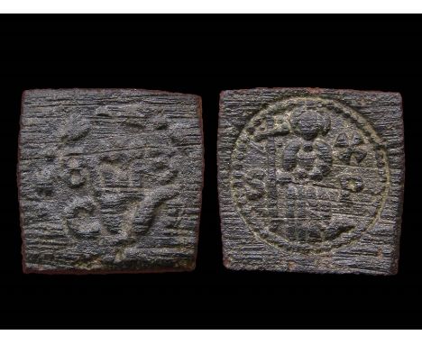 Antwerp Coin Weight. Circa, 1564-1604. Brass, 3.17g. 15.15 mm. A weight baring the marks of Cornelis Jenssen of Antwerp. C I,