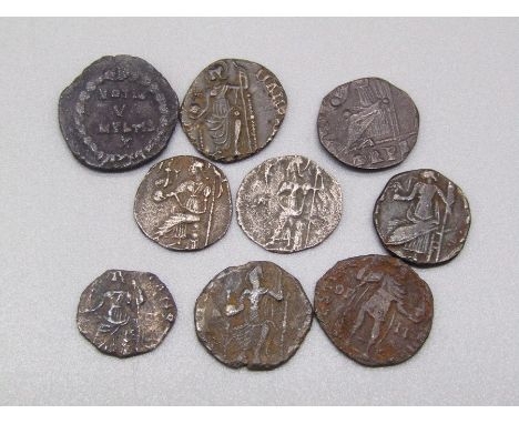 Collection of Siliqua. (9) reduced (clipped) silver siliqua of various emperors, including, Valens & Arcadius. Great study gr