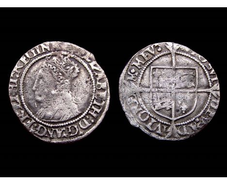 Elizabeth I Halfgroat. Third & Fourth Issues, 1561-77.  Silver, 0.97g. 17.57 mm. Crowned bust left, ELIZABETH D G ANG FR ET H