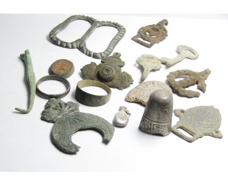 Artefact Group. Circa 2nd century -18th century AD. A good selection of artefacts dating from the Roman period through to the