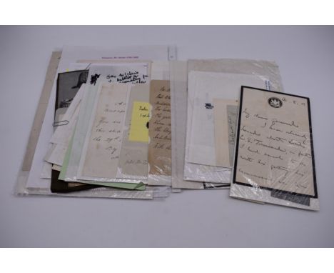 LETTERS AND AUTOGRAPHS, NAVAL AND MILITARY:&nbsp;collection of approx 30 items, late 18th-early 20thc, to include 2 side ALS 