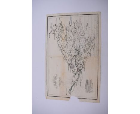 CANAL MAP, POSTED, 1830:&nbsp;'Sketch of the Canals Lanarkshire Railways Firth of Forth &amp; River Clyde shewing the intende
