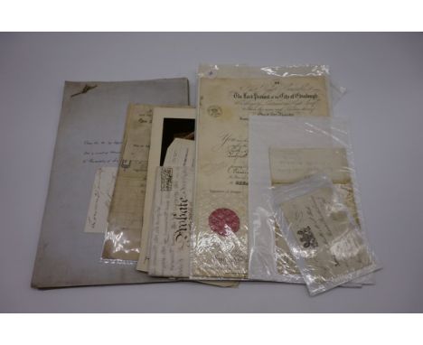 DOCUMENTS AND EPHEMERA:&nbsp;collection of approx 11 items, to include: 1840 letter entire from a young girl, stating she has